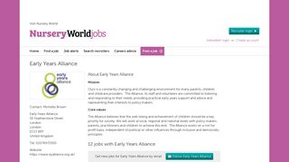 
                            7. Jobs with Early Years Alliance - Nursery World Jobs