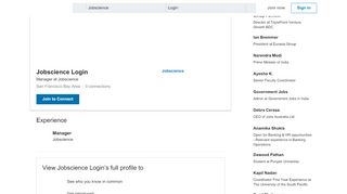 
                            8. Jobscience Login - Manager - Jobscience | LinkedIn