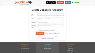 
                            7. Jobseeker Registration : JenJOBS