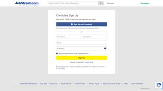 
                            6. JobStreet.com - Sign Up