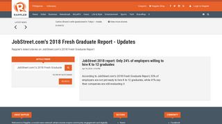 
                            12. JobStreet.com's 2018 Fresh Graduate Report news and updates ...