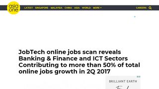 
                            9. JobTech online jobs scan reveals Banking & Finance and ... - AsiaOne