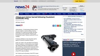 
                            6. Joburg gun trainer barred following fraudulent certificate sting | News24