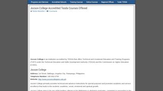
                            9. Jocson College Accredited Tesda Courses Offered