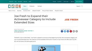 
                            10. Joe Fresh to Expand their Activewear Category to Include Extended ...