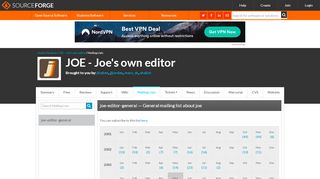 
                            10. JOE - Joe's own editor / List joe-editor-general Archives - SourceForge