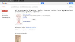 
                            12. Joh. Jacobi Hofmanni SS. Th. Doct. ... Lexicon vniversale, historiam ...