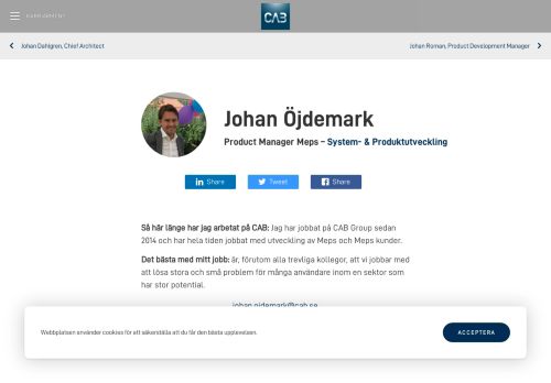 
                            11. Johan Öjdemark - Product Manager Meps - CAB Group