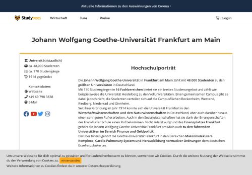 
                            9. Johann Wolfgang Goethe-Universität Frankfurt am Main ... - Studybees