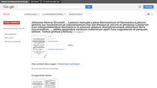 
                            11. Johannis Henrici Drumelii ... Lexicon manuale Latino-Germanicum et ... - Google Books-Ergebnisseite