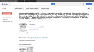 
                            10. Johannis Henrici Drumelii ... Lexicon manuale Latino-Germanicum et ...