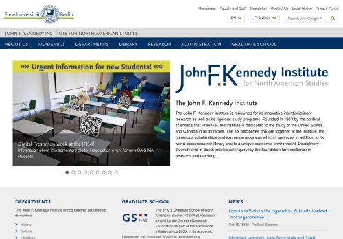 
                            9. John F. Kennedy Institute: Homepage - Freie Universität Berlin