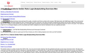 
                            3. John Workout,Adonis Golden Ratio Login,Bodybuilding Exercises Men