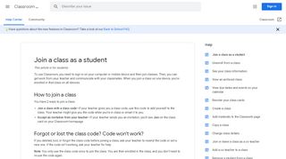 
                            4. Join a class as a student - Computer - Classroom Help - Google Support