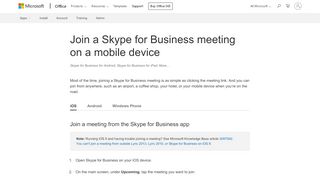 
                            12. Join a Skype for Business meeting on a mobile device - Office Support