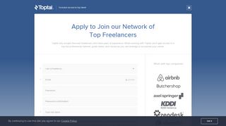 
                            1. Join as a Freelancer | Toptal