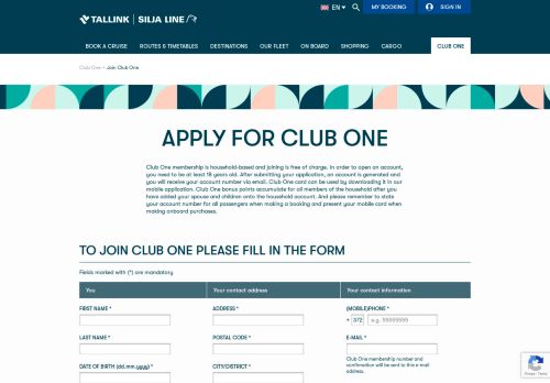 
                            4. Join Club One - Tallink & Silja Line