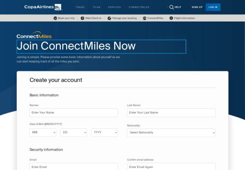
                            8. Join ConnectMiles | ConnectMiles | Copa Airlines