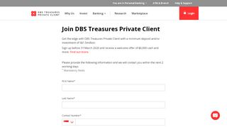 
                            6. Join DBS Treasures Private Client - DBS Bank