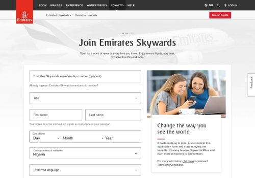 
                            8. Join Emirates Skywards | Emirates Nigeria