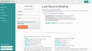 
                            9. Join - EZ sniper : Free ebay auction sniper software. Snipe auctions ...