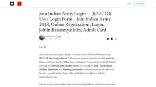 
                            5. Join Indian Army Login — JCO / OR User Login Form - Medium