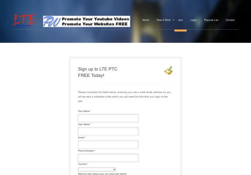 
                            3. Join - LTE PTC Paid To Click - LTE-LifeTimeEarn