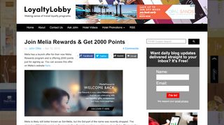 
                            12. Join Melia Rewards & Get 2000 Points | LoyaltyLobby