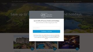 
                            5. Join now for Free | Save up to 60% on luxury travel | LateLuxury.com