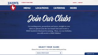 
                            7. Join Our Clubs - Zax Mail™ & Text Clubs | Zaxby's