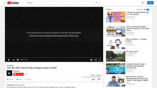 
                            5. Join the SAP Cloud Product Support team at SAP - YouTube