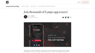 
                            8. Join thousands of Lympo app testers! – Lympo Business Blog – Medium