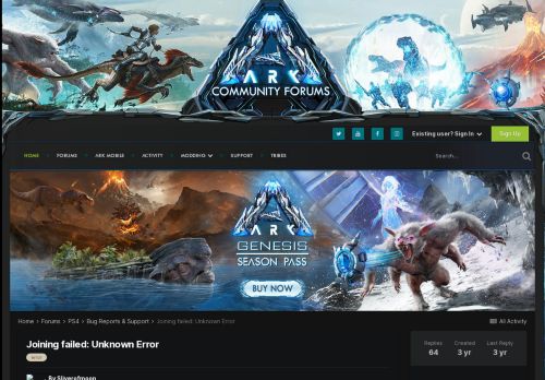 
                            5. Joining failed: Unknown Error - Bug Reports & Support - ARK ...