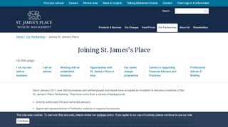 
                            8. Joining St. James's Place - Our Partnership
