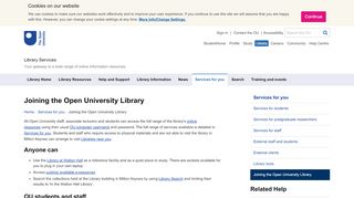 
                            10. Joining the Open University Library | Library Services | Open University