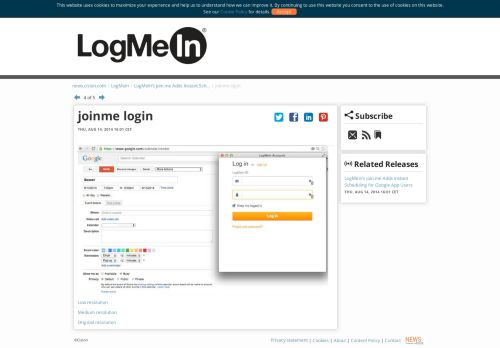 
                            7. joinme login - LogMeIn - Cision