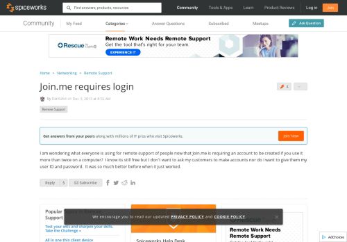 
                            1. Join.me requires login - Remote Support - Spiceworks Community