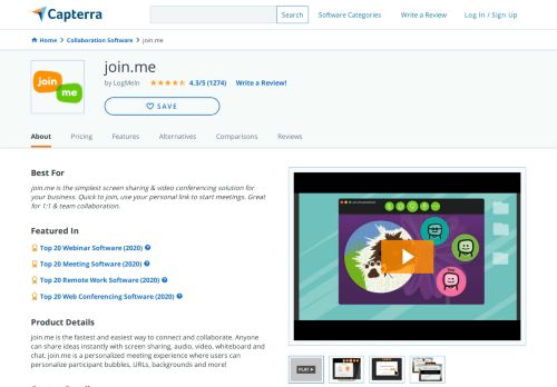 
                            12. join.me Reviews and Pricing - 2019 - Capterra