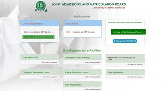 
                            8. Joint Admissions and Matriculation Board