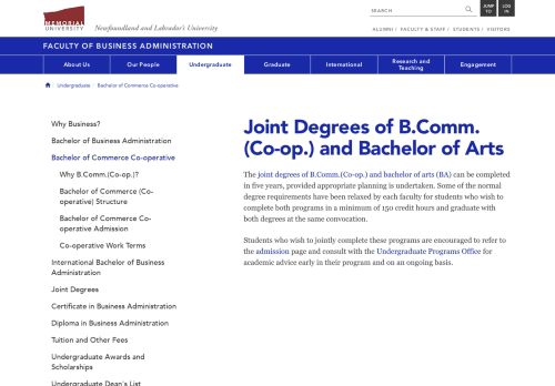 
                            11. Joint Degrees of B.Comm.(Co-op.) and Bachelor of Arts | Faculty of ...