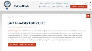 
                            11. Joint Knowledge Online (JKO) | CultureReady