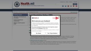 
                            4. Joint Knowledge Online (JKO) | Health.mil