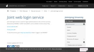 
                            13. Joint web login service - Jönköping University
