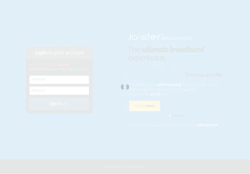 
                            7. Joister Broadband - Login