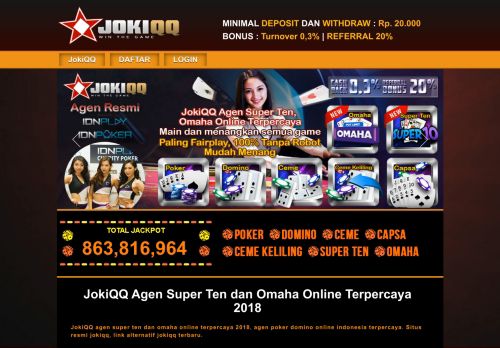 
                            1. JokiQQ Agen Super Ten dan Omaha Online Terpercaya 2018