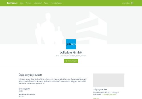 
                            11. Jollydays GmbH: Karrierechancen, Kontaktdaten, Fotos | karriere.at