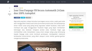 
                            8. Jom Urus Fanpage FB Secara Automatik 24 Jam dan 100% ...