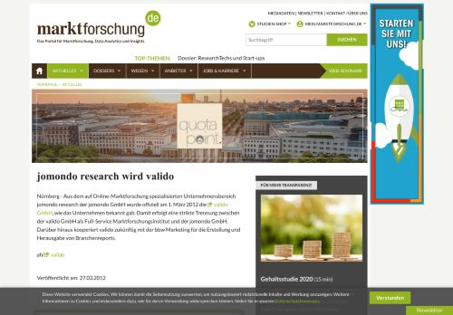 
                            9. jomondo research wird valido - marktforschung.de