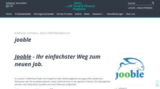 
                            6. jooble | Swiss Fund & Finance Platform