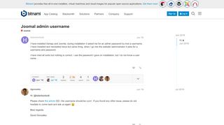 
                            3. Joomal admin username - Joomla - Bitnami Community